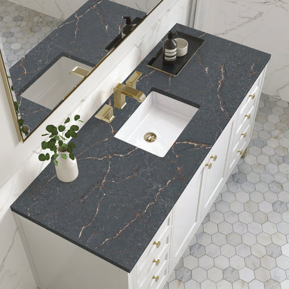 James Martin - Chicago 60" Single Vanity, Glossy White, w/ 3 CM Parisien Bleu Silestone® Top - 503-V60S-GW-3PBL view 7