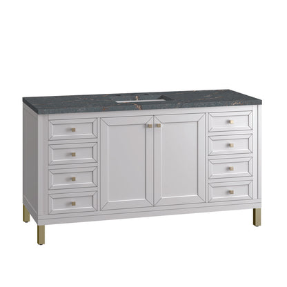 James Martin - Chicago 60" Single Vanity, Glossy White, w/ 3 CM Parisien Bleu Silestone® Top w/FreePower Wireless Charger - 503-V60S-GW-FPBL view 12