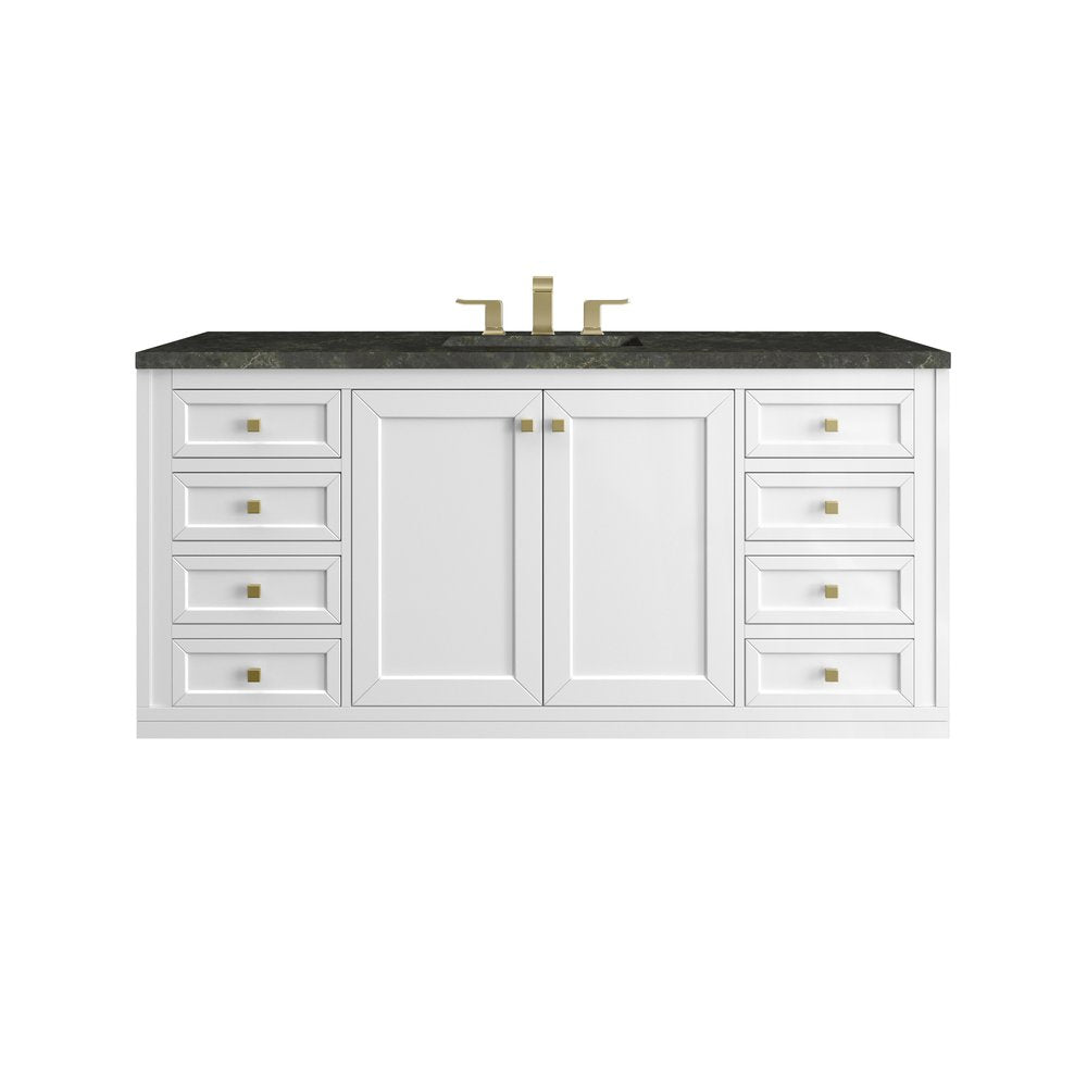 James Martin - Chicago 60" Single Vanity, Glossy White, w/ 3 CM Phantome Eclos Top - 503-V60S-GW-3PHT view 2