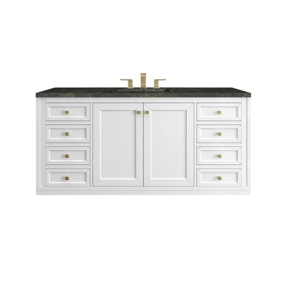 James Martin - Chicago 60" Single Vanity, Glossy White, w/ 3 CM Phantome Eclos Top - 503-V60S-GW-3PHT view 2