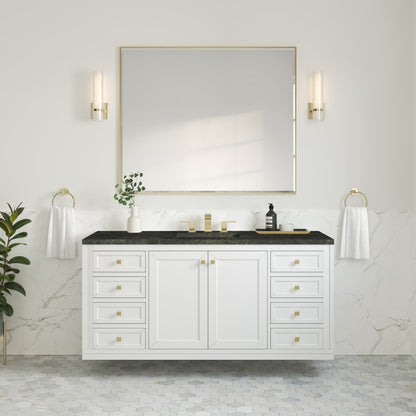 James Martin - Chicago 60" Single Vanity, Glossy White, w/ 3 CM Phantome Eclos Top - 503-V60S-GW-3PHT view 6