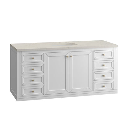 James Martin - Chicago 60" Single Vanity, Glossy White, w/ 3 CM Siberian Silestone Top - 503-V60S-GW-3SFR view 15
