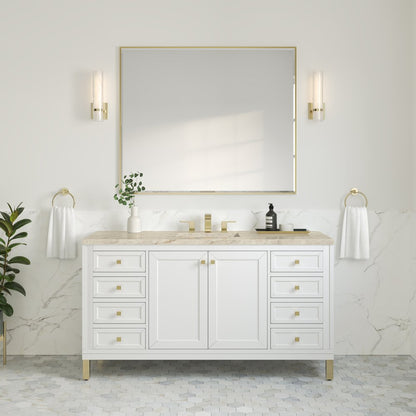 James Martin - Chicago 60" Single Vanity, Glossy White, w/ 3 CM Tajnar Eclos Top - 503-V60S-GW-3TJR view 5
