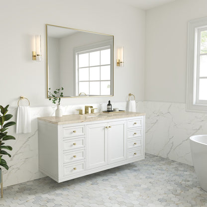 James Martin - Chicago 60" Single Vanity, Glossy White, w/ 3 CM Tajnar Eclos Top - 503-V60S-GW-3TJR view 8