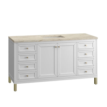James Martin - Chicago 60" Single Vanity, Glossy White, w/ 3 CM Tajnar Eclos Top - 503-V60S-GW-3TJR view 14
