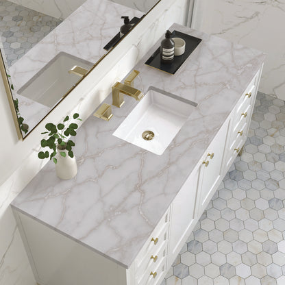 James Martin - Chicago 60" Single Vanity, Glossy White, w/ 3 CM Victorian Silver Silestone® Top - 503-V60S-GW-3VSL view 8