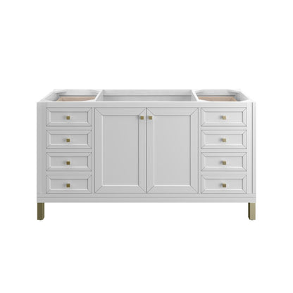 James Martin - Chicago 60" Single Vanity, Glossy White, w/ 3 CM White Zeus Silestone® Top - 503-V60S-GW-3WZ view 7