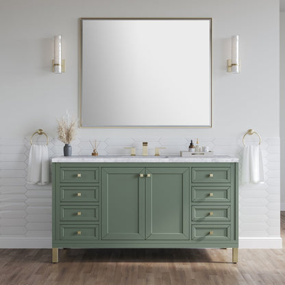James Martin - Chicago 60" Single Vanity, Smokey Celadon, w/ 3 CM Carrara Marble Top - 503-V60S-SC-3CAR view 5