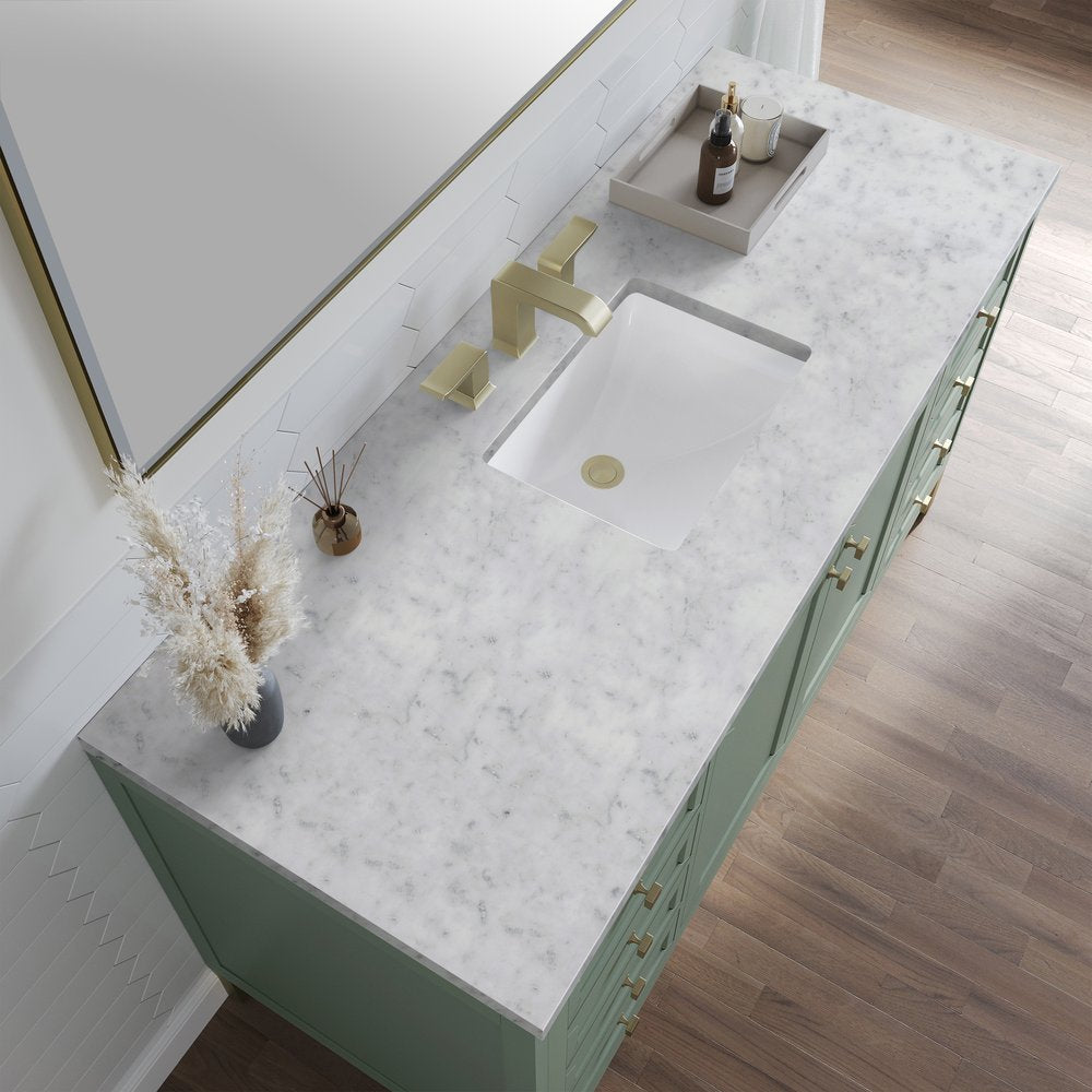 James Martin - Chicago 60" Single Vanity, Smokey Celadon, w/ 3 CM Carrara Marble Top - 503-V60S-SC-3CAR view 9