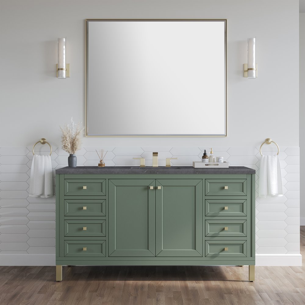 James Martin - Chicago 60" Single Vanity, Smokey Celadon, w/ 3 CM Charcoal Soapstone Silestone® Top - 503-V60S-SC-3CSP view 5