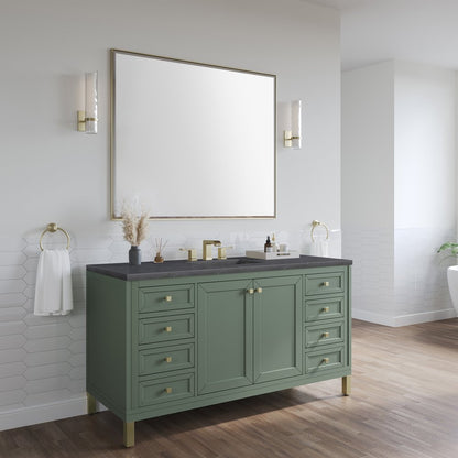 James Martin - Chicago 60" Single Vanity, Smokey Celadon, w/ 3 CM Charcoal Soapstone Silestone® Top - 503-V60S-SC-3CSP view 6