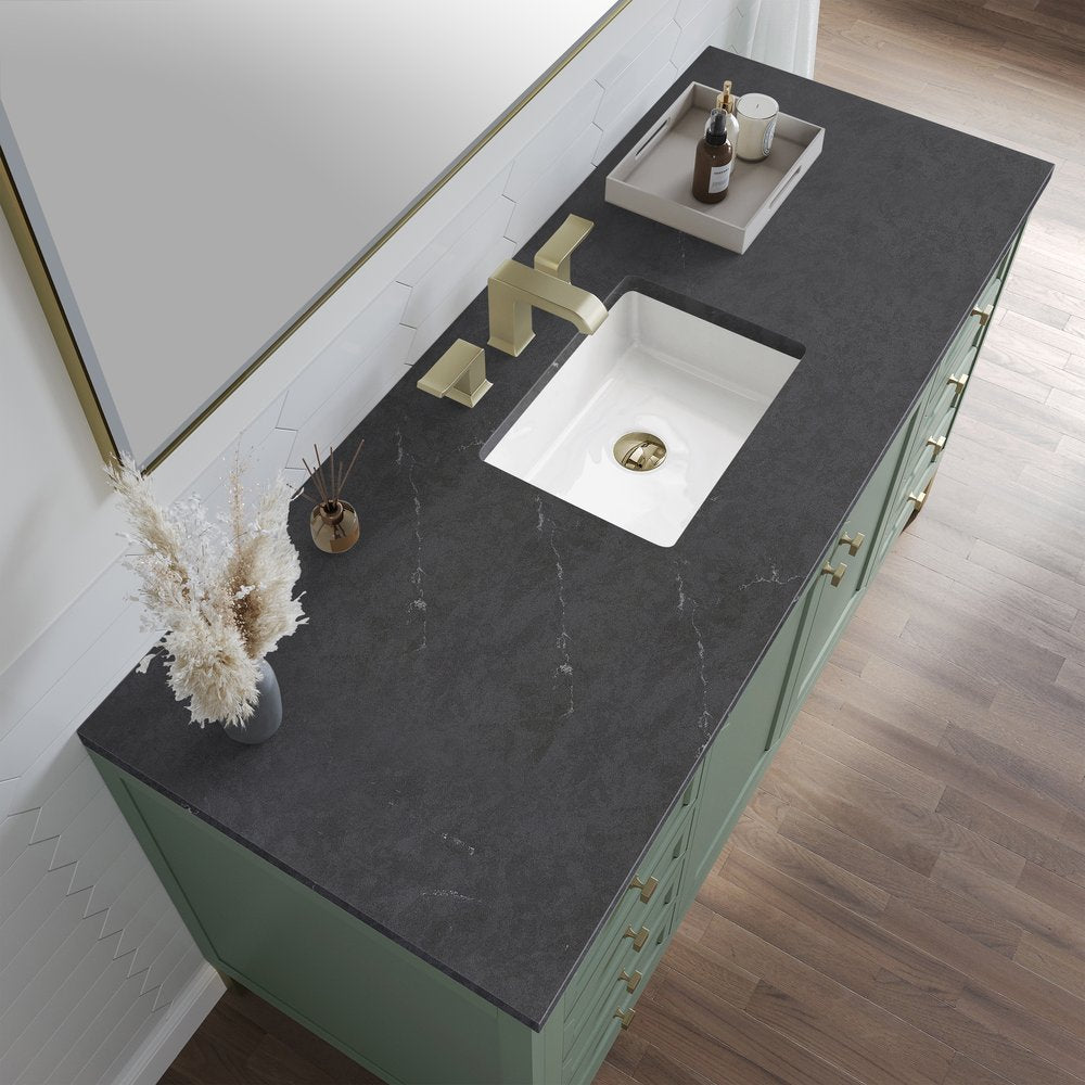 James Martin - Chicago 60" Single Vanity, Smokey Celadon, w/ 3 CM Charcoal Soapstone Silestone® Top - 503-V60S-SC-3CSP view 9