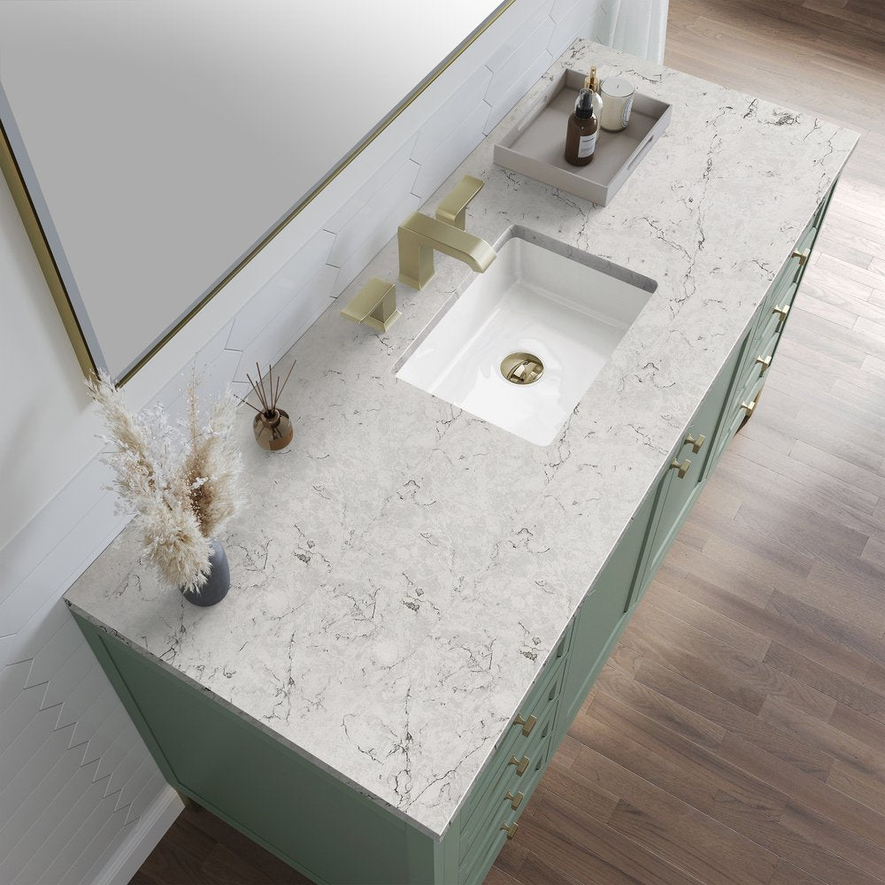 James Martin - Chicago 60" Single Vanity, Smokey Celadon, w/ 3 CM Eternal Jasmine Pearl Silestone® Top - 503-V60S-SC-3EJP view 9
