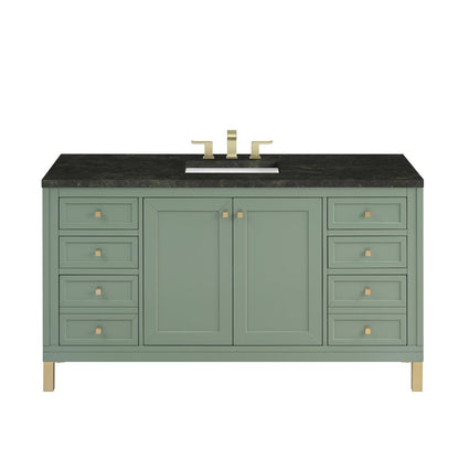 James Martin - Chicago 60" Single Vanity, Smokey Celadon, w/ 3 CM Phantome Eclos Top - 503-V60S-SC-3PHT view 1