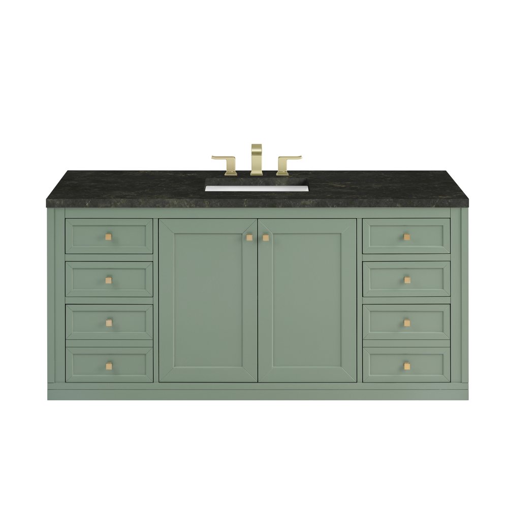 James Martin - Chicago 60" Single Vanity, Smokey Celadon, w/ 3 CM Phantome Eclos Top - 503-V60S-SC-3PHT view 2
