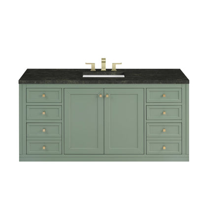 James Martin - Chicago 60" Single Vanity, Smokey Celadon, w/ 3 CM Phantome Eclos Top - 503-V60S-SC-3PHT view 2
