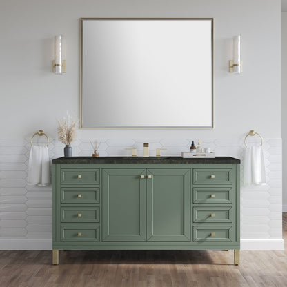 James Martin - Chicago 60" Single Vanity, Smokey Celadon, w/ 3 CM Phantome Eclos Top - 503-V60S-SC-3PHT view 3