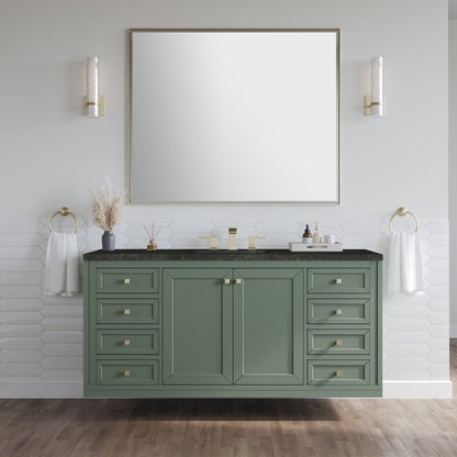 James Martin - Chicago 60" Single Vanity, Smokey Celadon, w/ 3 CM Phantome Eclos Top - 503-V60S-SC-3PHT view 4