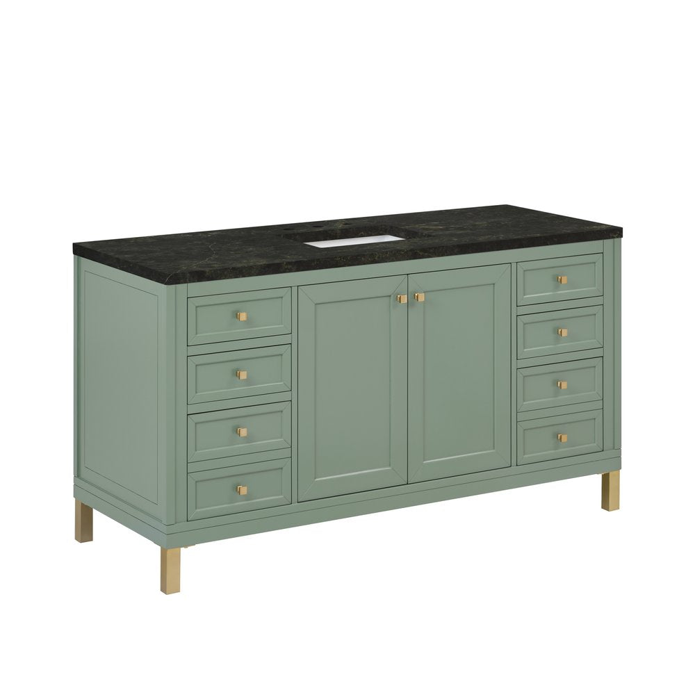 James Martin - Chicago 60" Single Vanity, Smokey Celadon, w/ 3 CM Phantome Eclos Top - 503-V60S-SC-3PHT view 9
