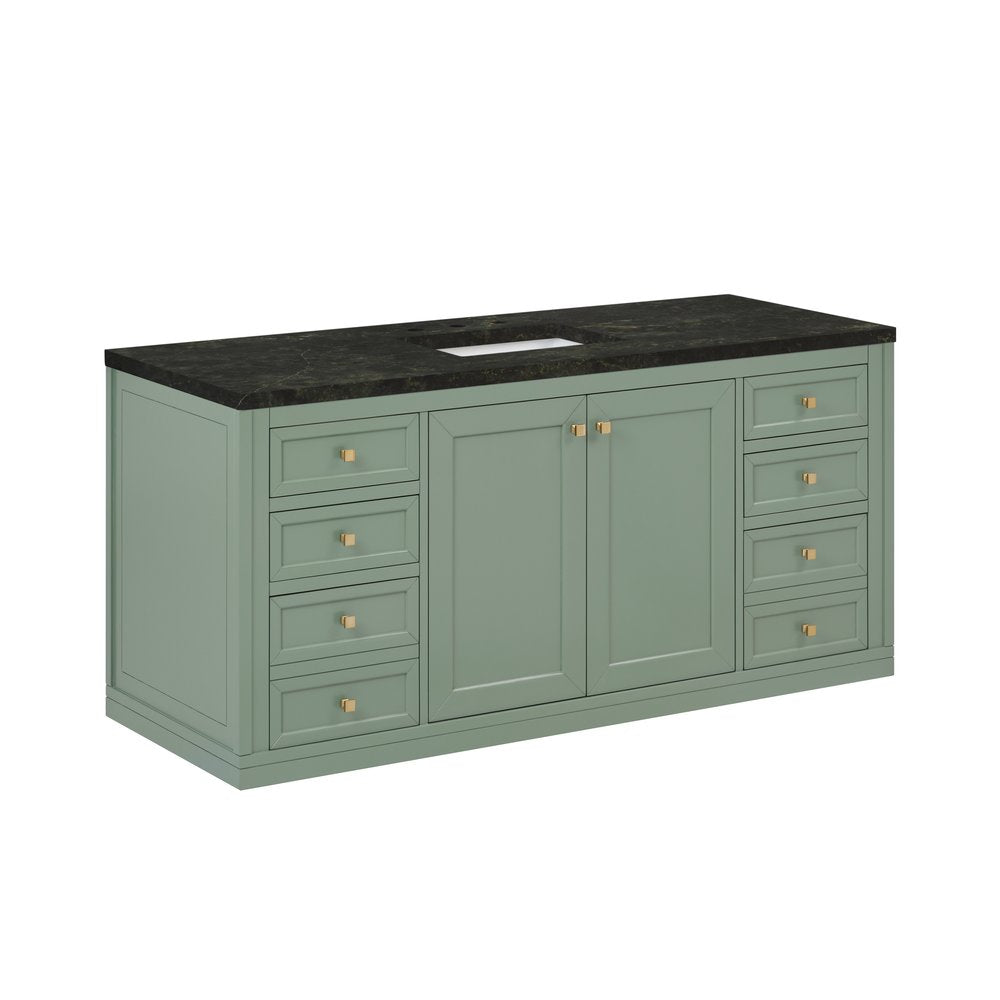 James Martin - Chicago 60" Single Vanity, Smokey Celadon, w/ 3 CM Phantome Eclos Top - 503-V60S-SC-3PHT view 10