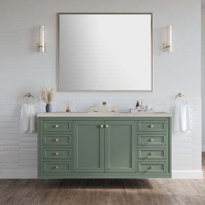 James Martin - Chicago 60" Single Vanity, Smokey Celadon, w/ 3 CM Siberian Silestone Top - 503-V60S-SC-3SFR view 4