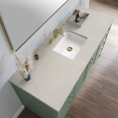 James Martin - Chicago 60" Single Vanity, Smokey Celadon, w/ 3 CM Siberian Silestone Top - 503-V60S-SC-3SFR view 7
