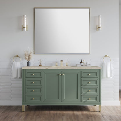 James Martin - Chicago 60" Single Vanity, Smokey Celadon, w/ 3 CM Tajnar Eclos Top - 503-V60S-SC-3TJR view 3