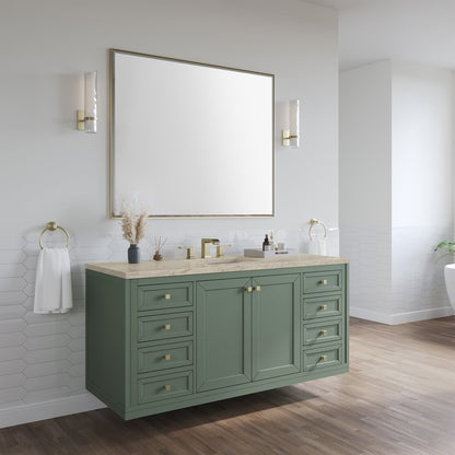 James Martin - Chicago 60" Single Vanity, Smokey Celadon, w/ 3 CM Tajnar Eclos Top - 503-V60S-SC-3TJR view 6