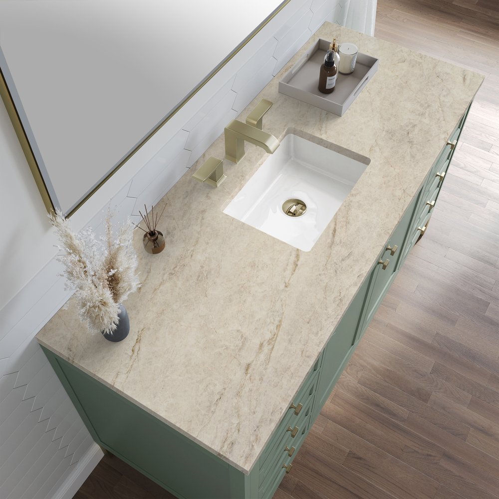 James Martin - Chicago 60" Single Vanity, Smokey Celadon, w/ 3 CM Tajnar Eclos Top - 503-V60S-SC-3TJR view 7