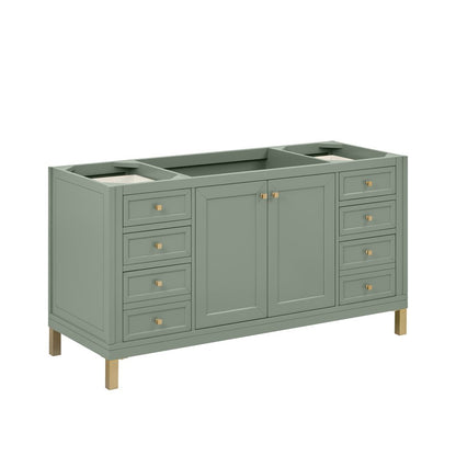 James Martin - Chicago 60" Single Vanity, Smokey Celadon, w/ 3 CM Victorian Silver Silestone® Top - 503-V60S-SC-3VSL view 2
