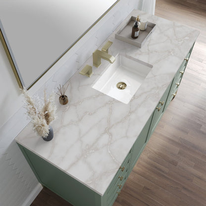 James Martin - Chicago 60" Single Vanity, Smokey Celadon, w/ 3 CM Victorian Silver Silestone® Top - 503-V60S-SC-3VSL view 8