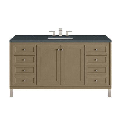 James Martin - Chicago 60" Single Vanity, Walnut Whisper, w/ 3 CM Charcoal Soapstone Silestone® Top - 503-V60S-WLW-3CSP view 1
