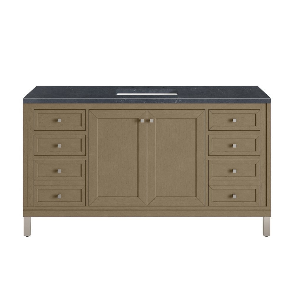 James Martin - Chicago 60" Single Vanity, Walnut Whisper, w/ 3 CM Charcoal Soapstone Silestone® Top - 503-V60S-WLW-3CSP view 2