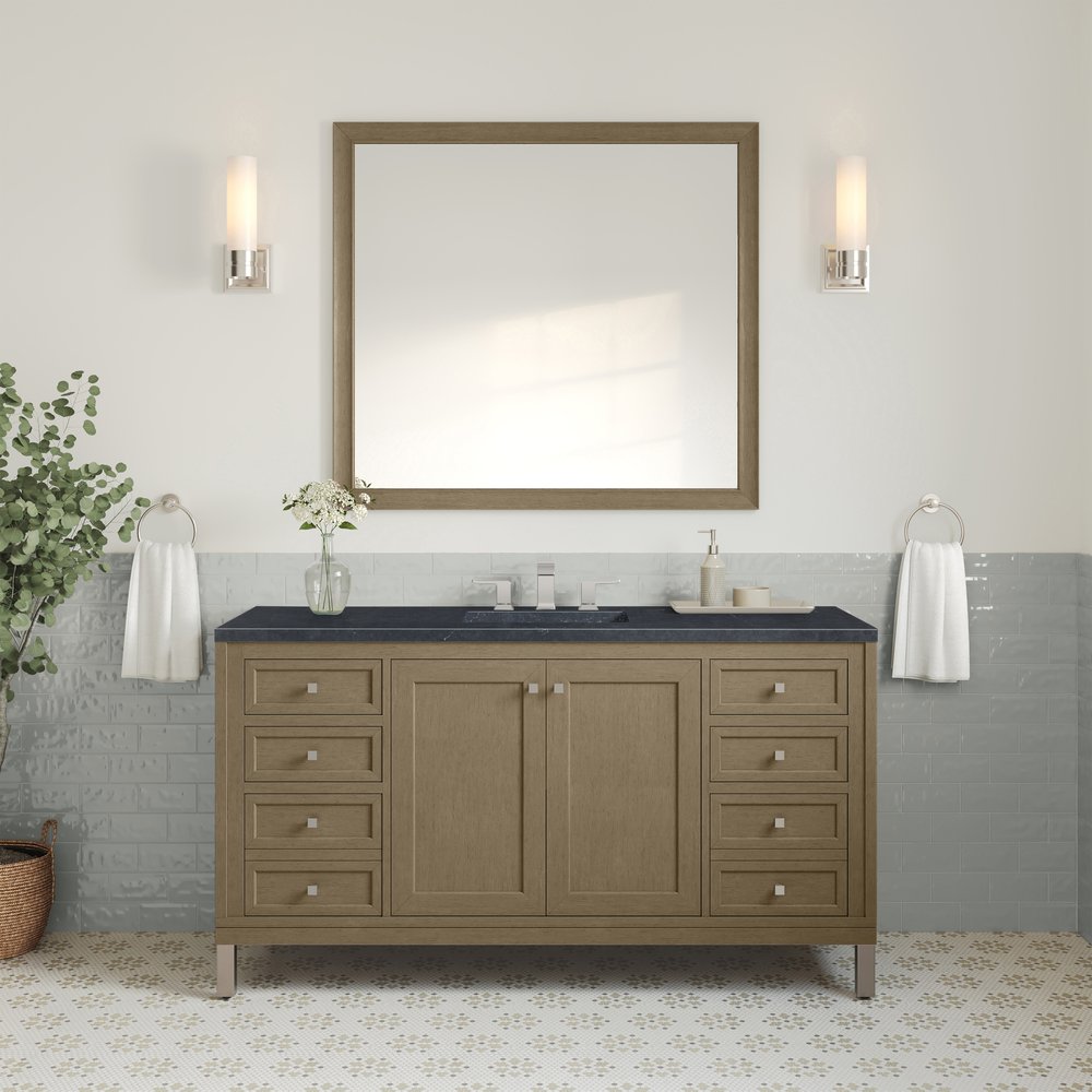 James Martin - Chicago 60" Single Vanity, Walnut Whisper, w/ 3 CM Charcoal Soapstone Silestone® Top - 503-V60S-WLW-3CSP view 6