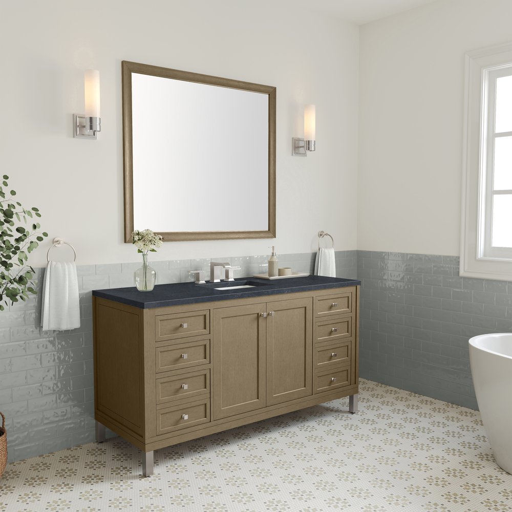 James Martin - Chicago 60" Single Vanity, Walnut Whisper, w/ 3 CM Charcoal Soapstone Silestone® Top - 503-V60S-WLW-3CSP view 8