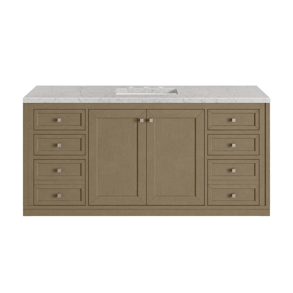 James Martin - Chicago 60" Single Vanity, Walnut Whisper, w/ 3 CM Eternal Jasmine Pearl Silestone® Top - 503-V60S-WLW-3EJP view 4