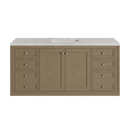 James Martin - Chicago 60" Single Vanity, Walnut Whisper, w/ 3 CM Eternal Jasmine Pearl Silestone® Top - 503-V60S-WLW-3EJP view 4