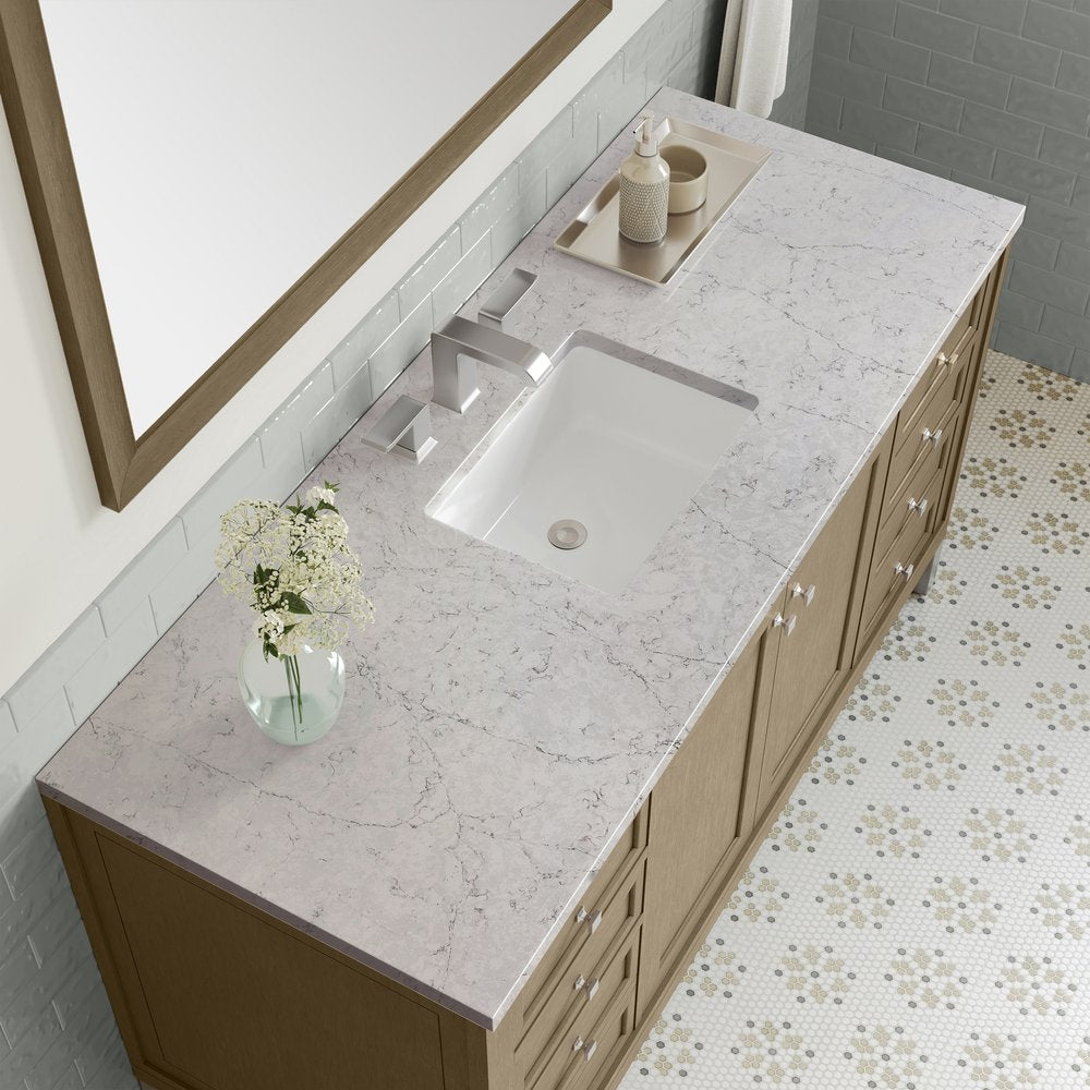 James Martin - Chicago 60" Single Vanity, Walnut Whisper, w/ 3 CM Eternal Jasmine Pearl Silestone® Top - 503-V60S-WLW-3EJP view 13