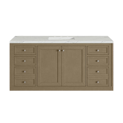 James Martin - Chicago 60" Single Vanity, Walnut Whisper, w/ 3 CM Ethereal Noctis Silestone® Top - 503-V60S-WLW-3ENC view 4