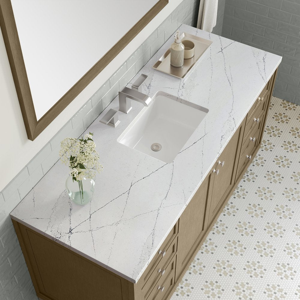 James Martin - Chicago 60" Single Vanity, Walnut Whisper, w/ 3 CM Ethereal Noctis Silestone® Top - 503-V60S-WLW-3ENC view 14
