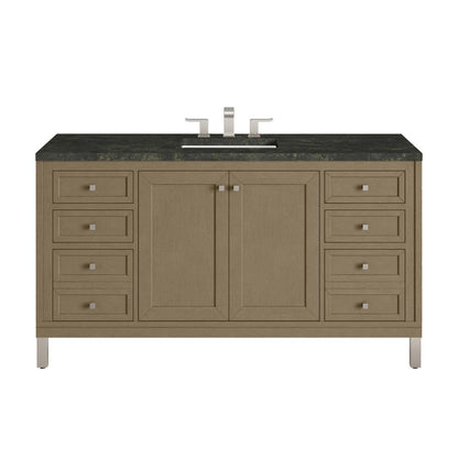 James Martin - Chicago 60" Single Vanity, Walnut Whisper, w/ 3 CM Phantome Eclos Top - 503-V60S-WLW-3PHT view 1