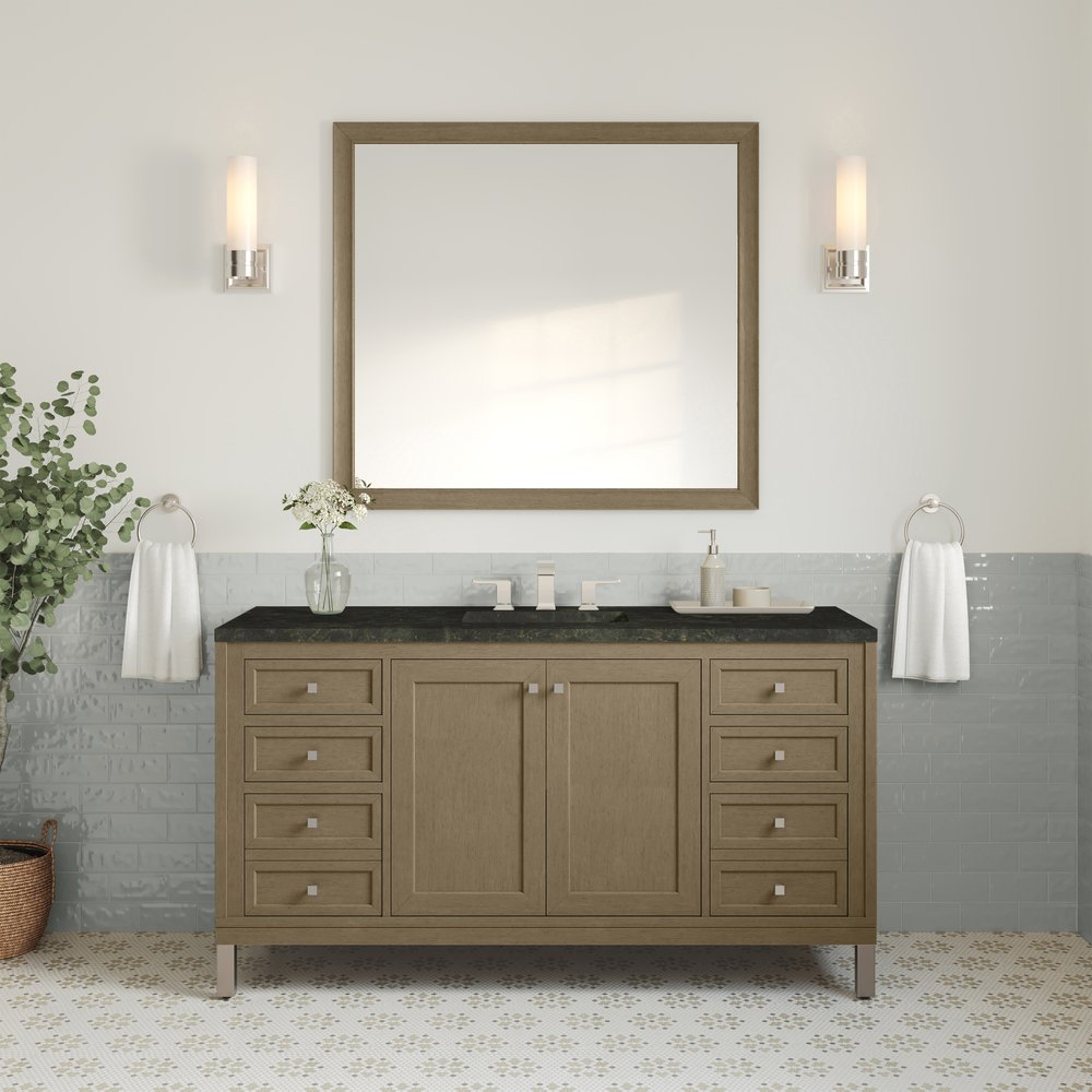 James Martin - Chicago 60" Single Vanity, Walnut Whisper, w/ 3 CM Phantome Eclos Top - 503-V60S-WLW-3PHT view 4