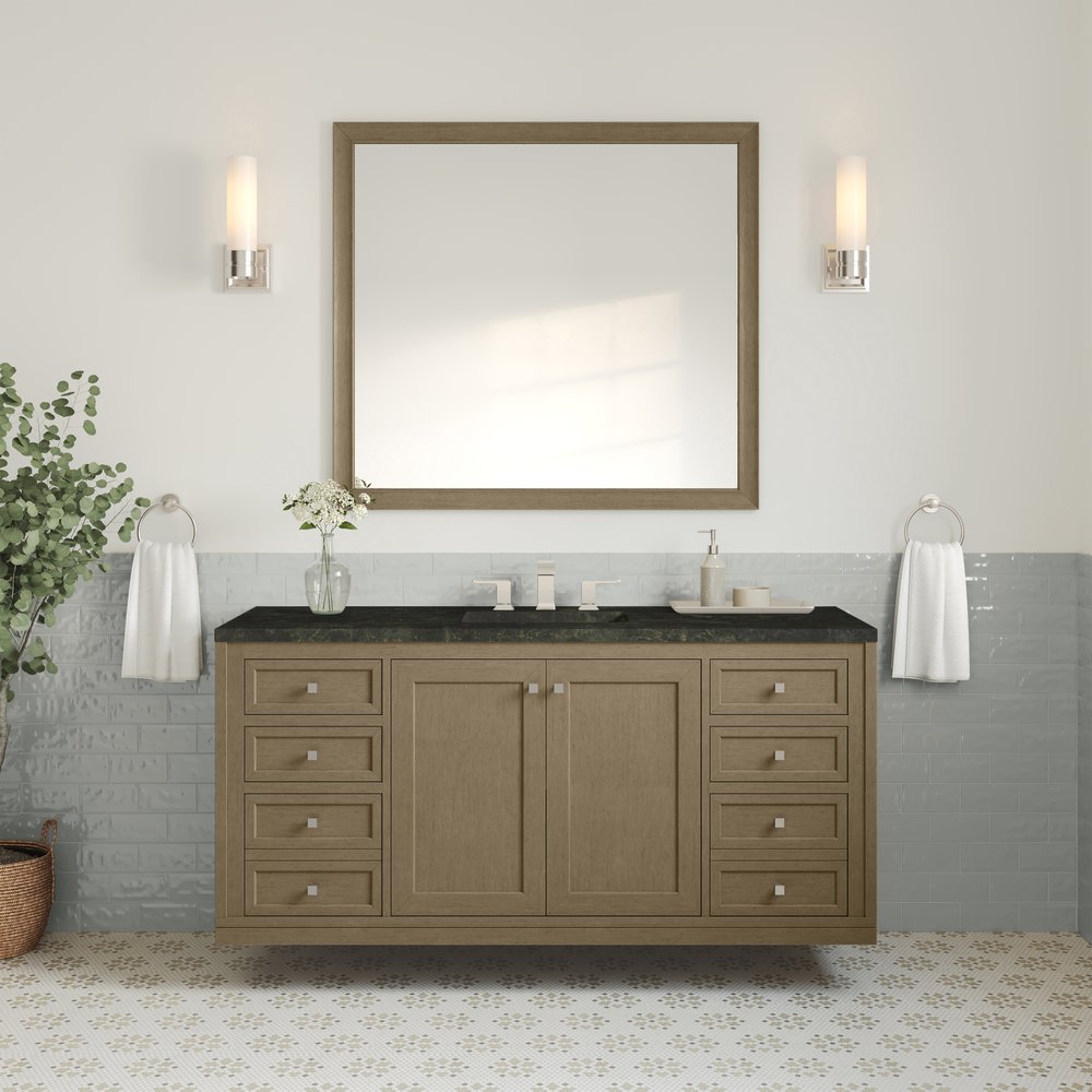 James Martin - Chicago 60" Single Vanity, Walnut Whisper, w/ 3 CM Phantome Eclos Top - 503-V60S-WLW-3PHT view 5