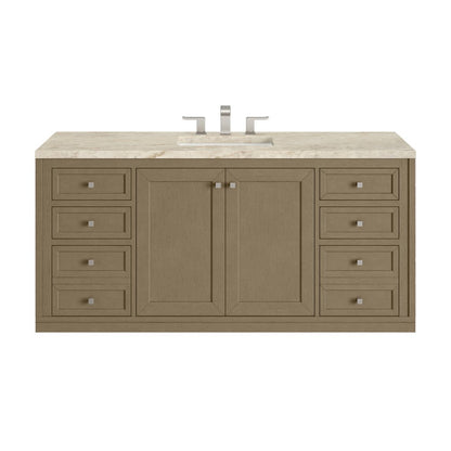 James Martin - Chicago 60" Single Vanity, Walnut Whisper, w/ 3 CM Tajnar Eclos Top - 503-V60S-WLW-3TJR view 2