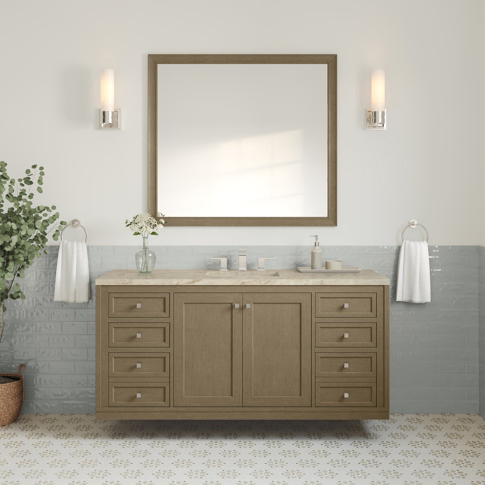 James Martin - Chicago 60" Single Vanity, Walnut Whisper, w/ 3 CM Tajnar Eclos Top - 503-V60S-WLW-3TJR view 5
