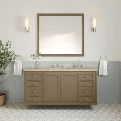 James Martin - Chicago 60" Single Vanity, Walnut Whisper, w/ 3 CM Tajnar Eclos Top w/FreePower Wireless Charger - 503-V60S-WLW-FTJR view 5