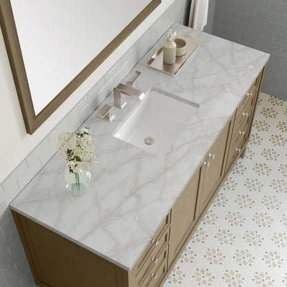 James Martin - Chicago 60" Single Vanity, Walnut Whisper, w/ 3 CM Victorian Silver Silestone® Top - 503-V60S-WLW-3VSL view 7