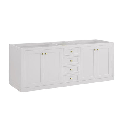 James Martin - Chicago 72" Double Vanity, Glossy White, w/ 3 CM Carrara Marble Top - 503-V72-GW-3CAR view 3
