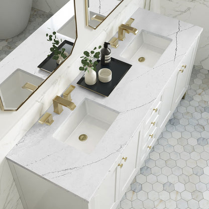 James Martin - Chicago 72" Double Vanity, Glossy White, w/ 3 CM Ethereal Noctis Silestone® Top - 503-V72-GW-3ENC view 8