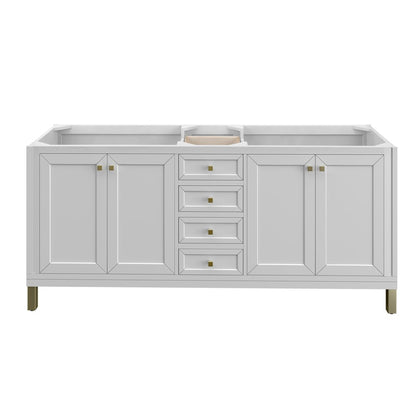 James Martin - Chicago 72" Double Vanity, Glossy White, w/ 3 CM Lime Delight Silestone® Top - 503-V72-GW-3LDL view 7
